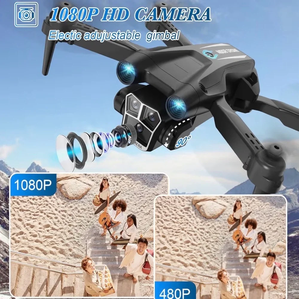 Foldable Black Drone with Camera